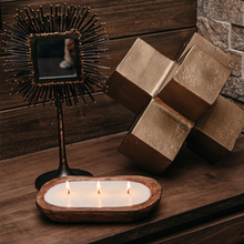 Load image into Gallery viewer, 3-Wick Hand Carved Dough Bowl Decor Soy Candle - Costa Del Ahazar
