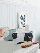 Load image into Gallery viewer, Makeup Bag: White Poppies on Grey
