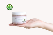 Load image into Gallery viewer, CBD Lavender Natural Bath Salt Soak with CBD. Made with Dead sea, Epsom and Himalayan salts
